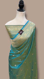 Pure Katan Silk Banarasi Handloom Saree - All over Kadua motifs With Meenakari - The Handlooms