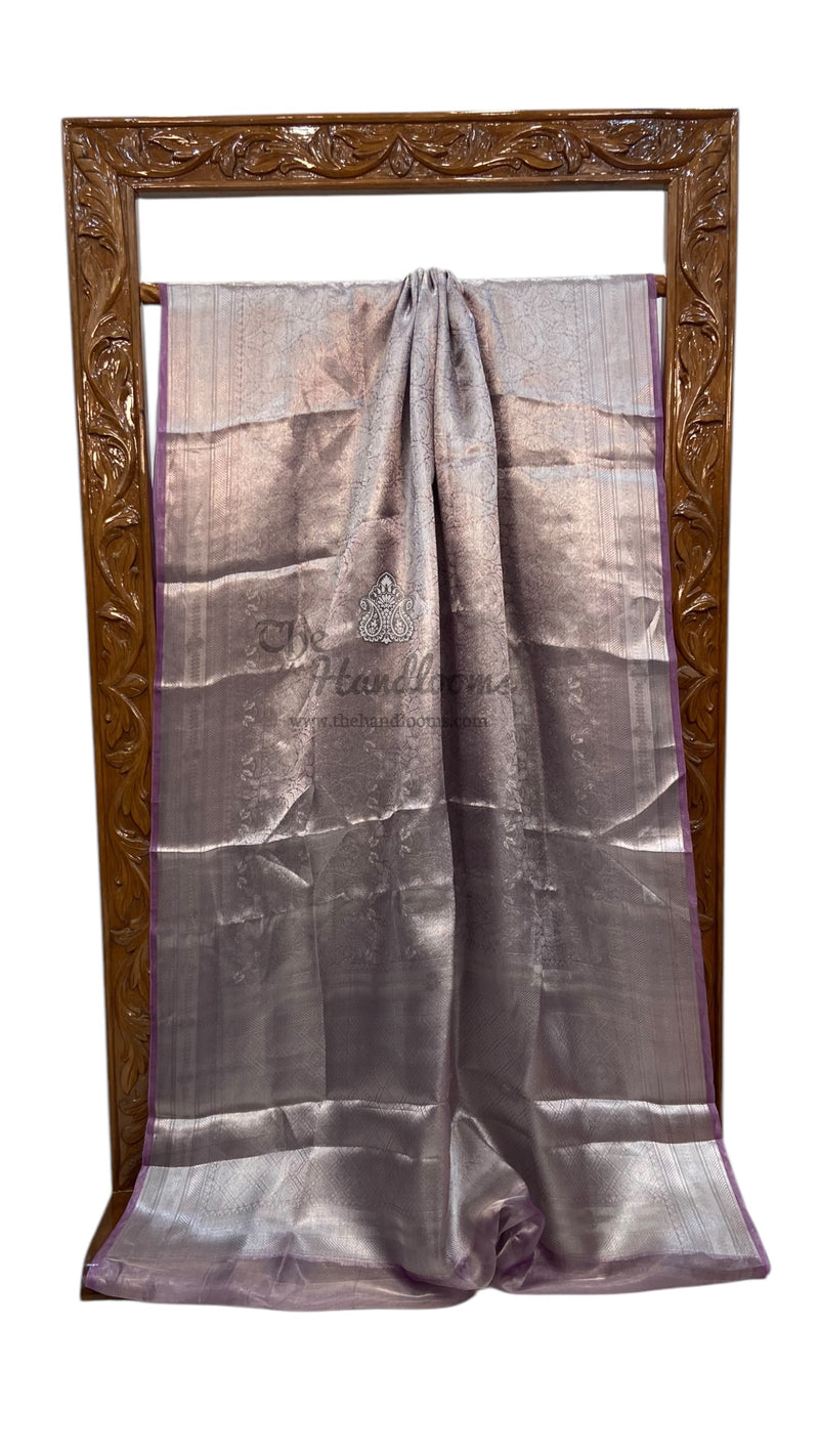 Pure Kora Tissue Tanchui Handloom Banarasi Saree - The Handlooms