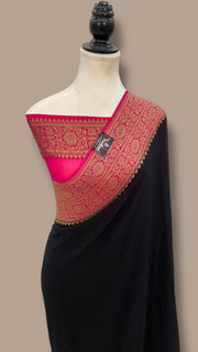 Pure Khaddi Georgette Handloom Banarasi Saree - The Handlooms