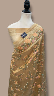 Pure Tissue Handloom Banarasi Saree With Chikankari - The Handlooms