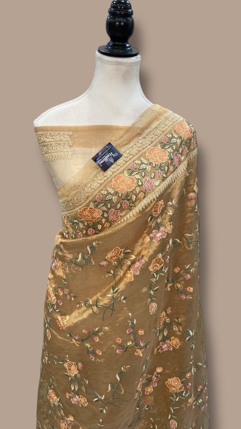 Pure Tissue Handloom Banarasi Saree With Chikankari - The Handlooms