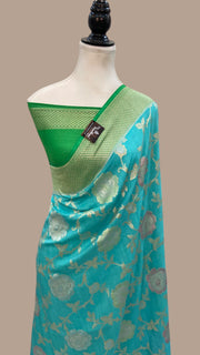 Moonga Georgette Handloom Banarasi Saree - The Handlooms