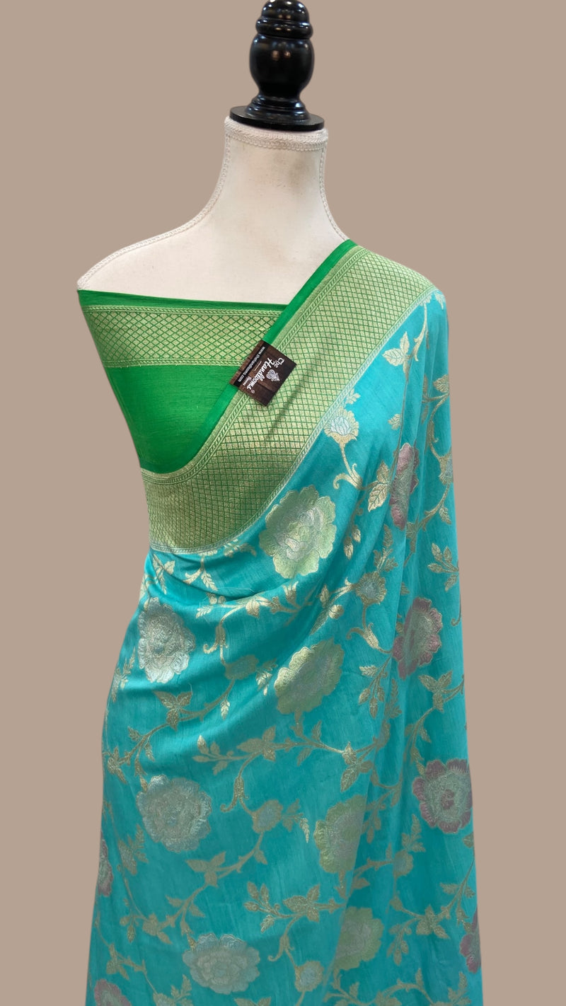 Moonga Georgette Handloom Banarasi Saree - The Handlooms