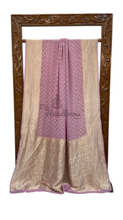 Pure Khaddi Georgette Handloom Banarasi Saree with water zari - The Handlooms