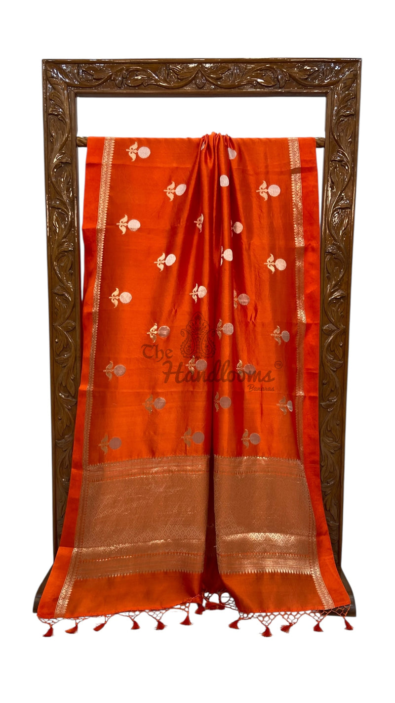 Pure Mango Silk Banarasi Handloom Saree - The Handlooms