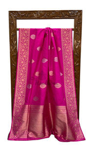 Pure Katan Silk Banarasi Handloom Saree - All Over Sona Roopa Kadua Boota - The Handlooms