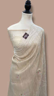 Tussar Georgette Handloom Banarasi Saree - All Over Kadua Boota - The Handlooms