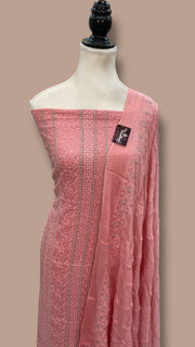 Pure Georgette Banarasi Chikankari Dress material - The Handlooms
