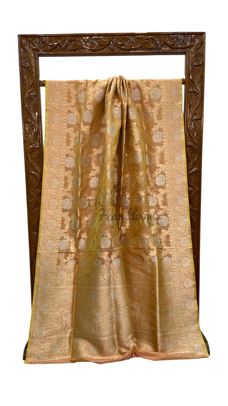 Pure Katan Silk Banarasi Handloom Saree - All Over Sona Roopa Jaal Work - The Handlooms