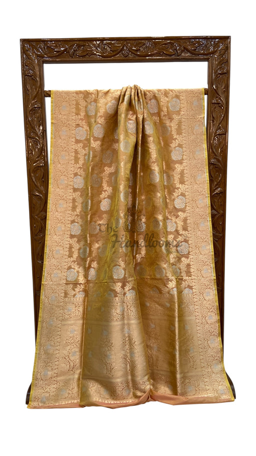 Pure Katan Silk Banarasi Handloom Saree - All Over Sona Roopa Jaal Work - The Handlooms