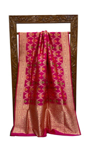 Pure Katan Silk Banarasi Handloom Saree - All over Jaal work With Meenakari - The Handlooms