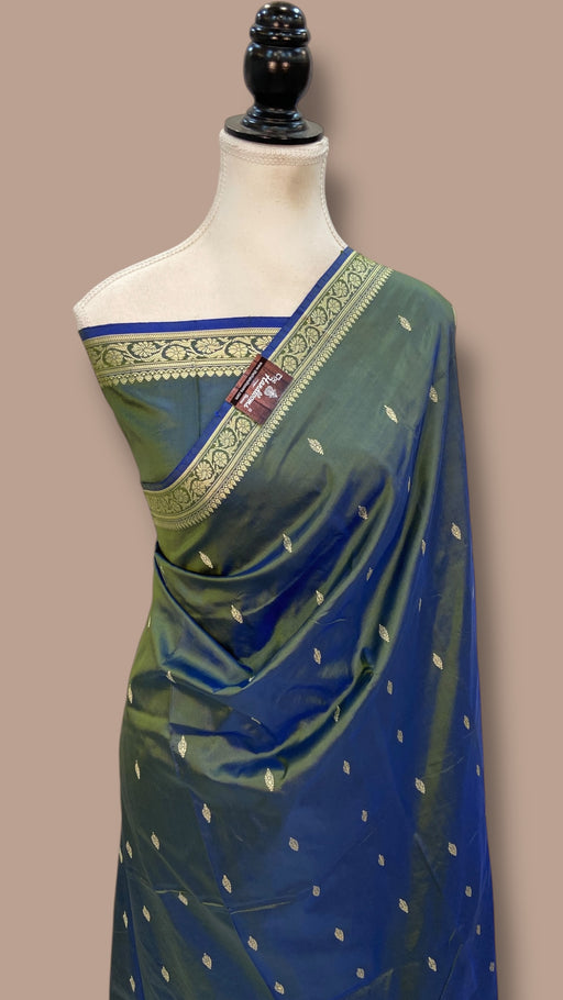 Pure Katan Silk Reshmi Zari Banarasi Handloom Saree - The Handlooms
