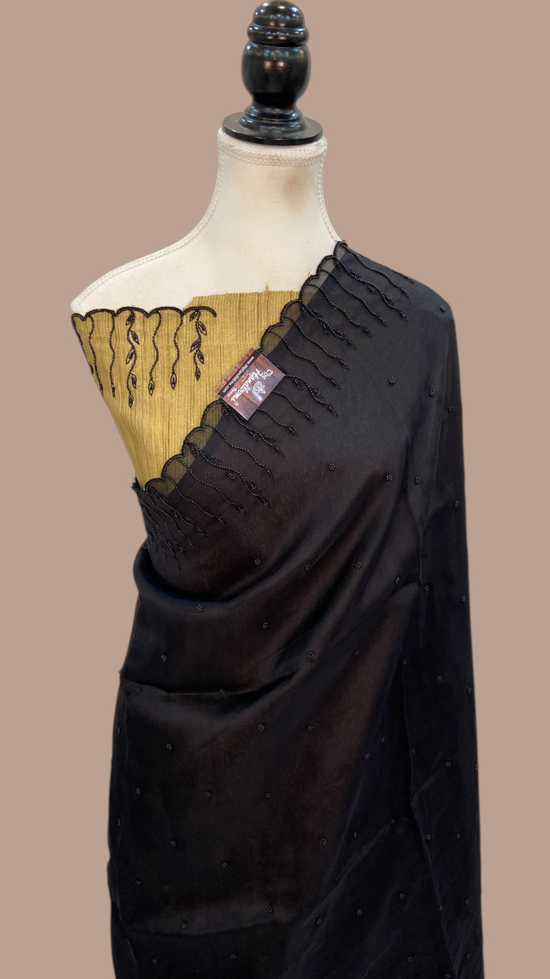 Handwork Rooom Pure Organza Handloom Banarasi Saree - Handwork — The Handlooms