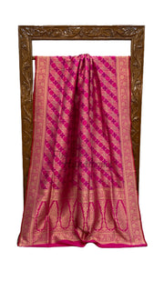 Multicolor Pure Katan Silk Banarasi Handloom Saree - All over Jaal Work With Rangkart - The Handlooms