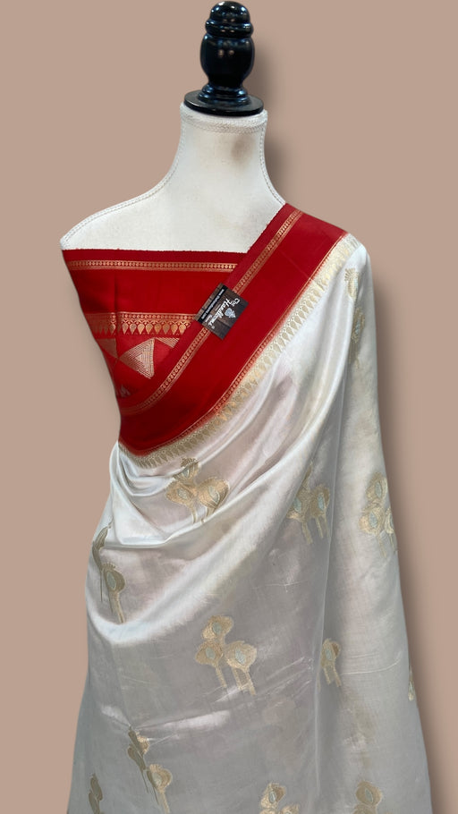 Pure Mango Silk Banarasi Handlokom Saree - The Handlooms