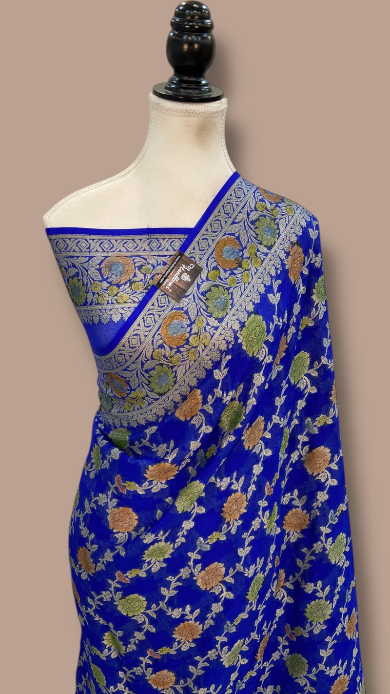 Pure Chiffon Khaddi Banarasi Saree - The Handlooms