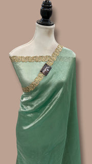 Pure Kora Tissue Handloom Banarasi Saree With Lace - The Handlooms