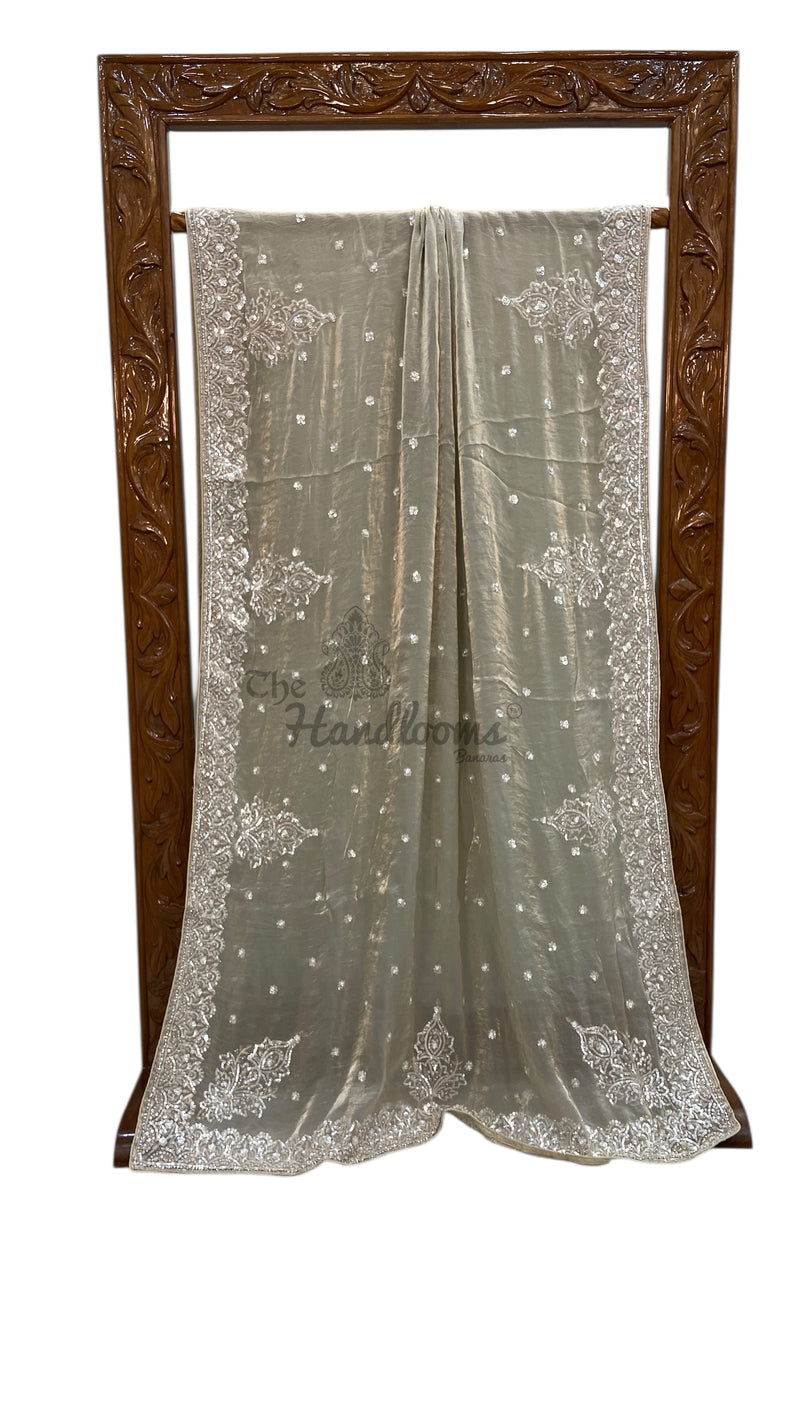 Tissue Silk Banarasi Saree With Handwork