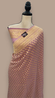 Pure Khaddi Georgette Banarasi Saree -  Gold zari - The Handlooms