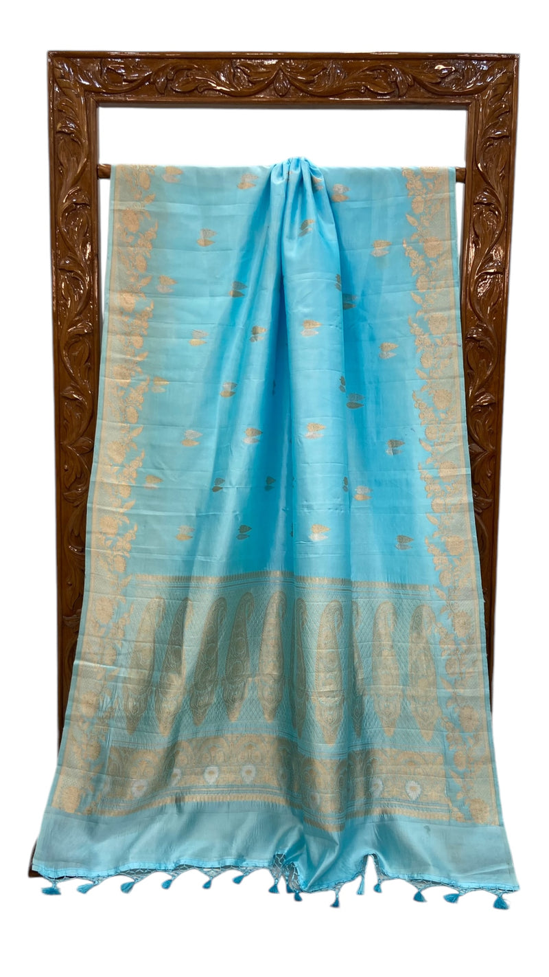 Pure Katan Silk Banarasi Handloom Saree - All over Kadua motifs - The Handlooms