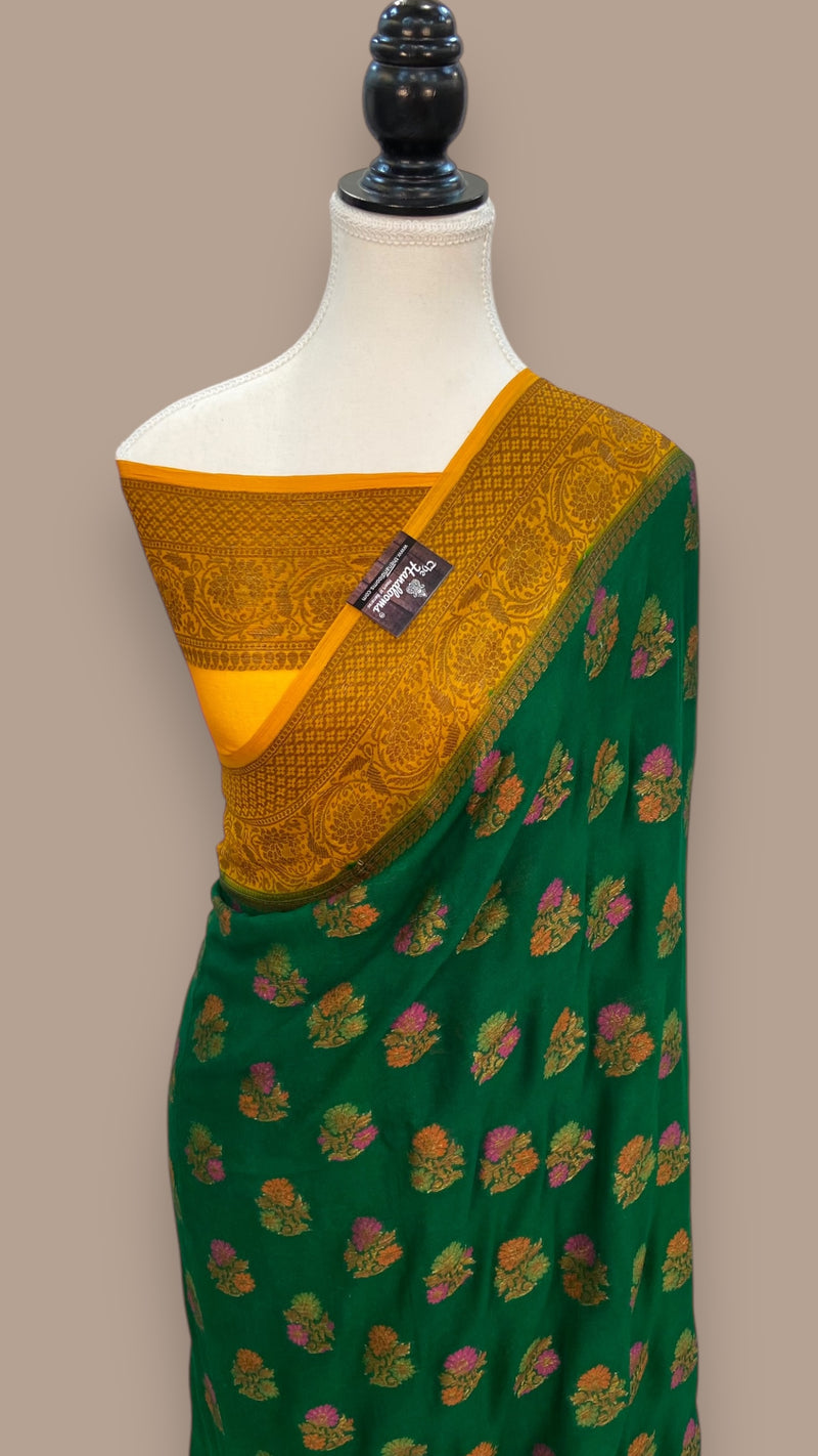 Pure Chiffon Khaddi Banarasi Saree - The Handlooms