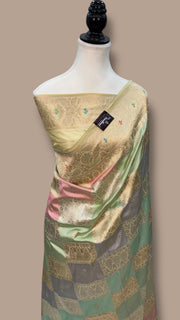 Ektara Pure Katan Silk Banarasi Handloom Saree - All over kadiyal Jaal work - The Handlooms