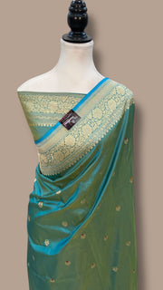 Pure Katan Silk Banarasi Handloom Saree - All over Kadua motifs With Meenakari - The Handlooms