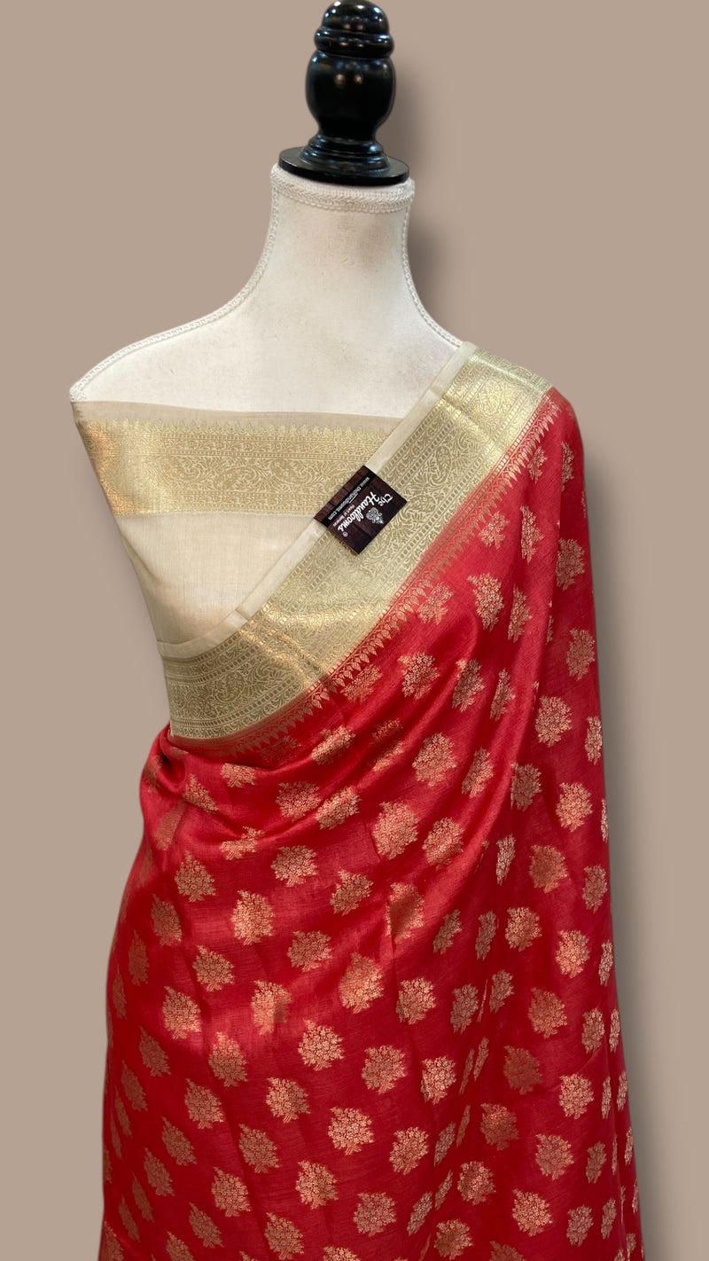 Pure Tussar Silk Handloom Banarasi Saree - The Handlooms