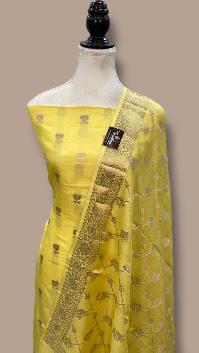 Pure Mango Silk Dress Material - The Handlooms