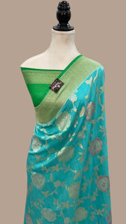 Moonga Georgette Handloom Banarasi Saree - The Handlooms