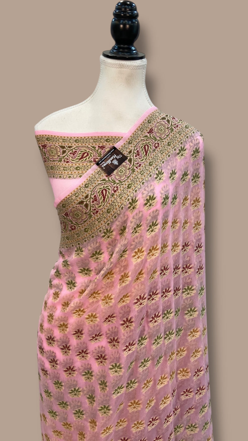 Pure Chiffon Khaddi Banarasi Saree - The Handlooms