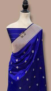 Pure Katan Silk Banarasi Handloom Saree - All over Kadua motifs With Meenakari - The Handlooms