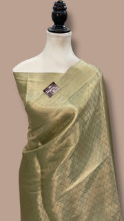 Pure Kora Tissue Tanchui Handloom Banarasi Saree - The Handlooms
