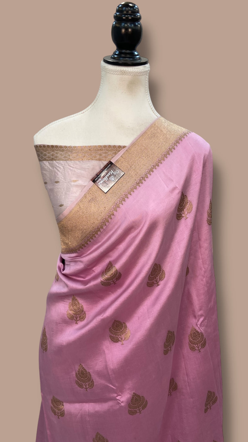 Pure Katan Silk Banarasi Handloom Saree - All over Kadua motifs - The Handlooms