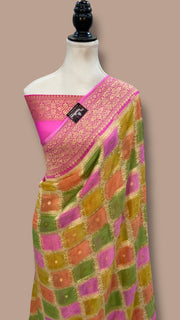 Pure Khaddi Georgette Handloom Banarasi Saree - The Handlooms
