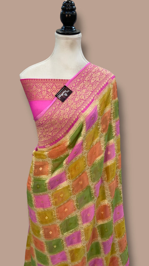Pure Khaddi Georgette Handloom Banarasi Saree - The Handlooms