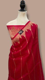 Pure Kora Handloom Banarasi Saree - Stripe - The Handlooms