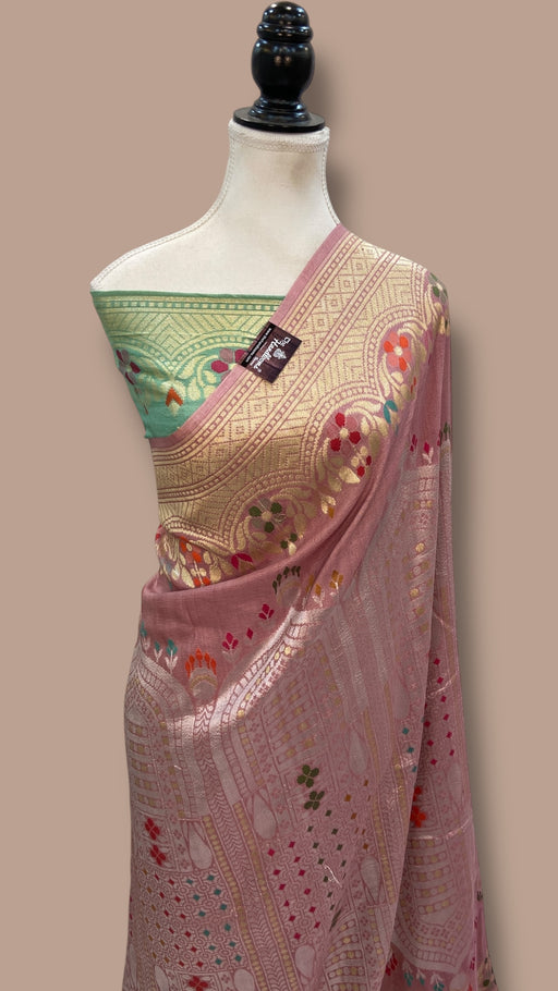 Tussar Georgette Handloom Banarasi Saree - The Handlooms