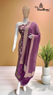 Tissue Khaddi Georgette Banarasi Dress material - The Handlooms