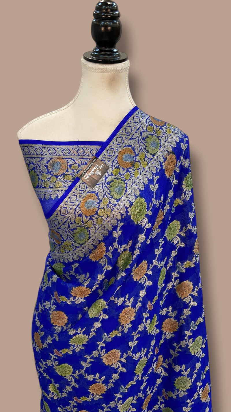 Pure Chiffon Khaddi Banarasi Saree - The Handlooms