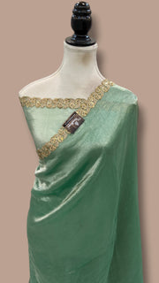 Pure Kora Tissue Handloom Banarasi Saree With Lace - The Handlooms