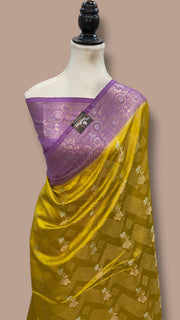 Pure Mango Silk Banarasi Handloom Saree - The Handlooms