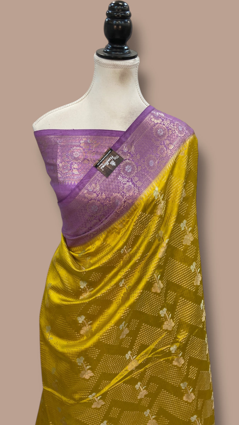 Pure Mango Silk Banarasi Handloom Saree - The Handlooms