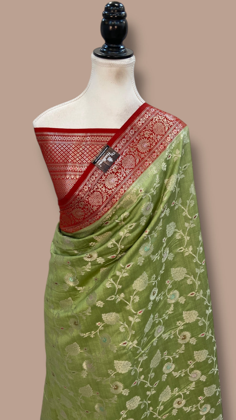 Pure Chiniya Silk Handloom Banarasi Saree - The Handlooms