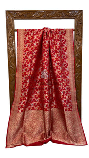 Pure Katan Silk Banarasi Handloom Saree - All over Jaal work with Meenakari - The Handlooms
