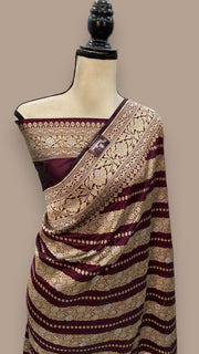 Pure Katan Silk Banarasi Handloom Saree - All over Sona Roopa Jaal work - The Handlooms