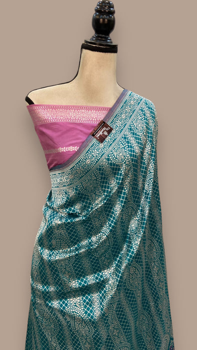 Pure Katan Silk Banarasi Handloom Saree - Tanchui Brocade With Meenakari