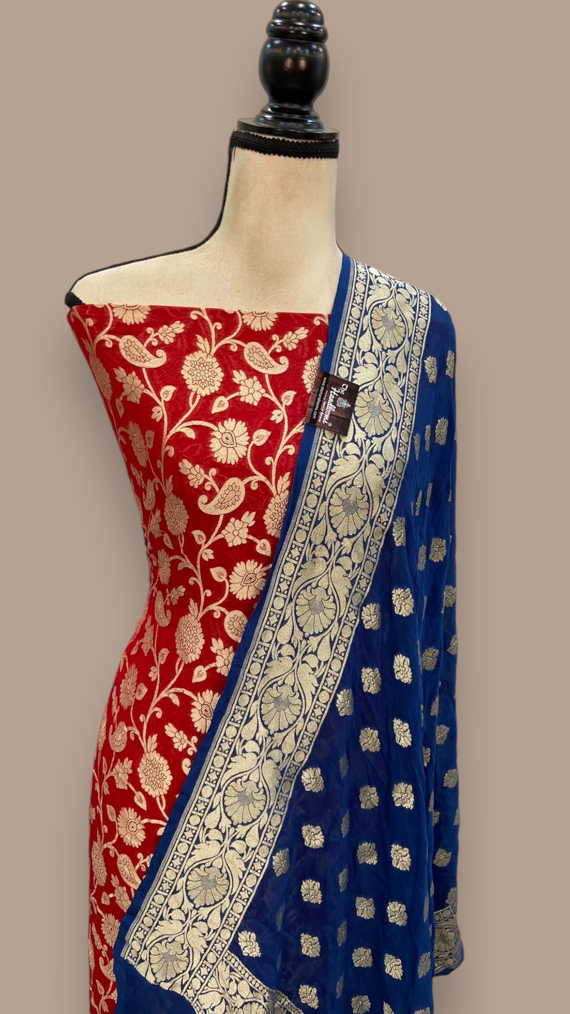 Khaddi Georgette Banarasi Dress material - The Handlooms