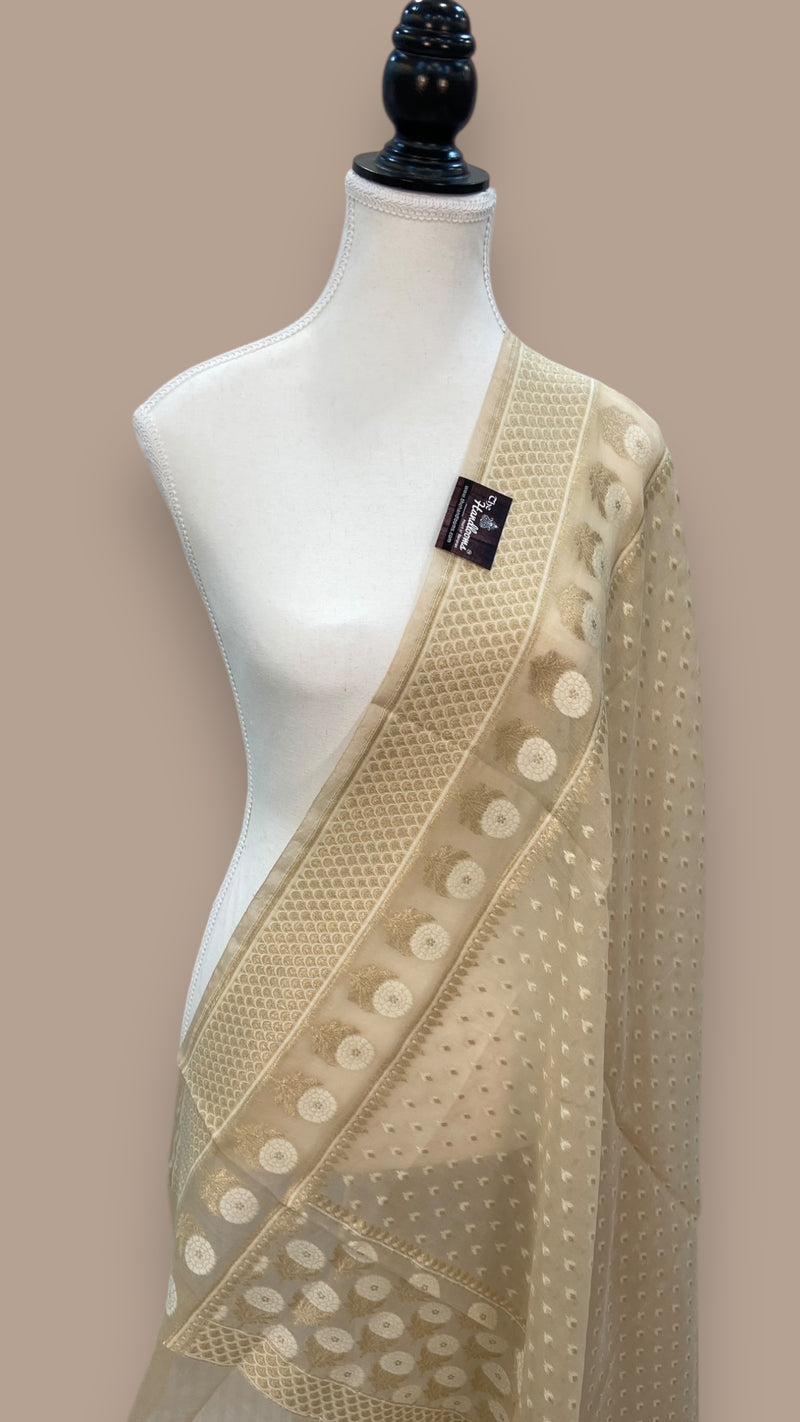 Pure Cotton Banarasi Handloom Dupatta - The Handlooms