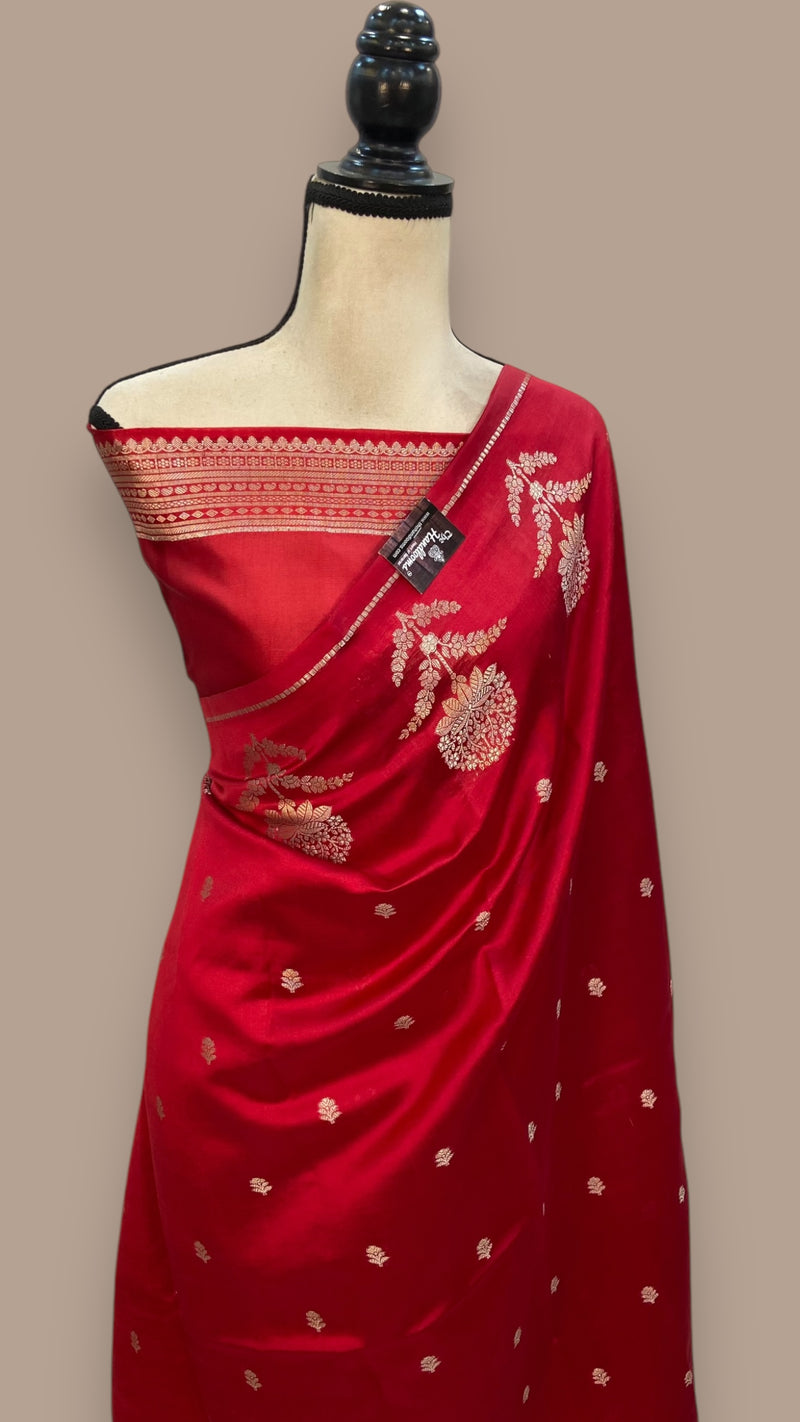 Pure Mango Silk Banarasi Handloom Saree - The Handlooms